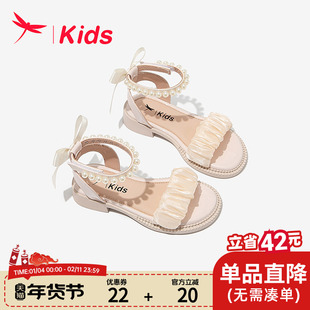 红蜻蜓女童鞋子儿童公主凉鞋2025新款夏季夏款小女孩大童女宝软底