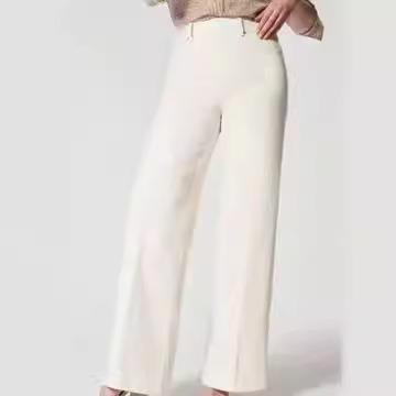 women for washed waist elastic high jeans mid-rise wide-leg