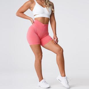 shorts pants lifting high workout waist control yoga ruched