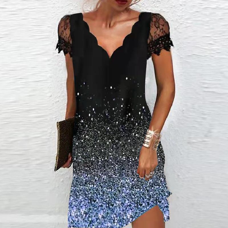 dresses spring for party neck black ladies sleeves dress