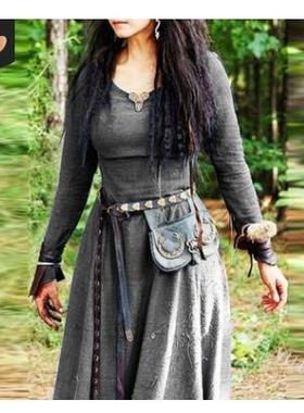 vestido medieval mujer manga larga robe vintage hada elven