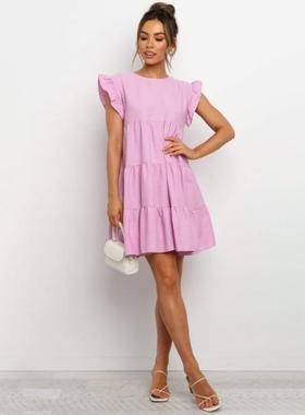 women ruff sundress elegant casual party beach vintage