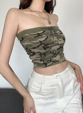 woman hot halter tops lace emo leopard print vest aesthetic