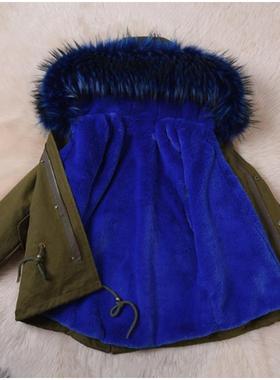 jacket windproof hooded clothing cotton collar fur