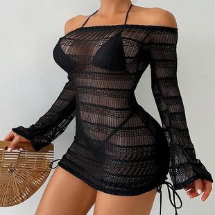Swimsuit sun sexy swimsuit cover up sleeve protection