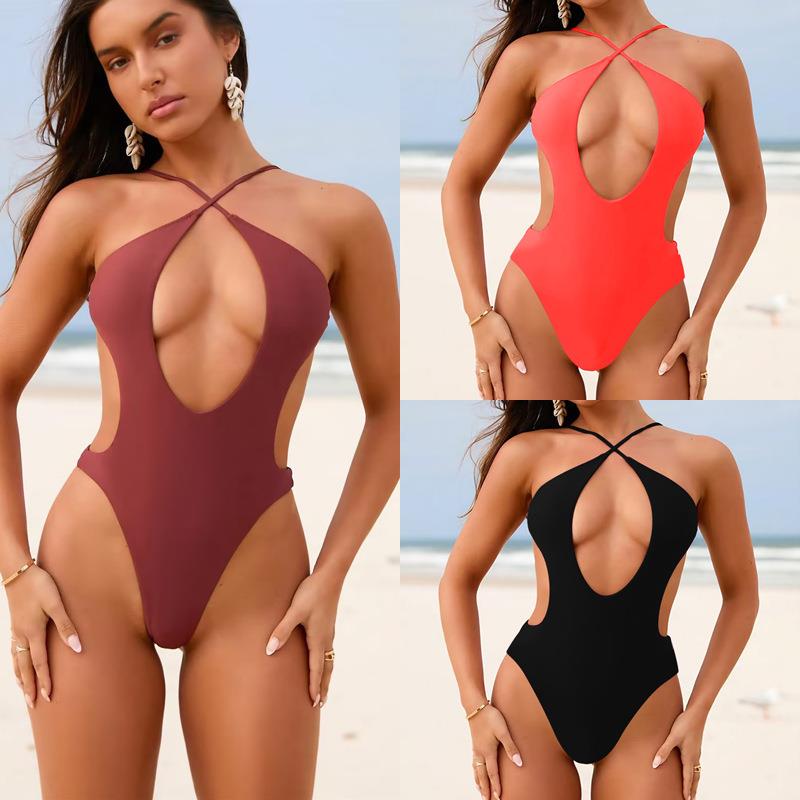backless swimsuit women high-end gathered for Sexy