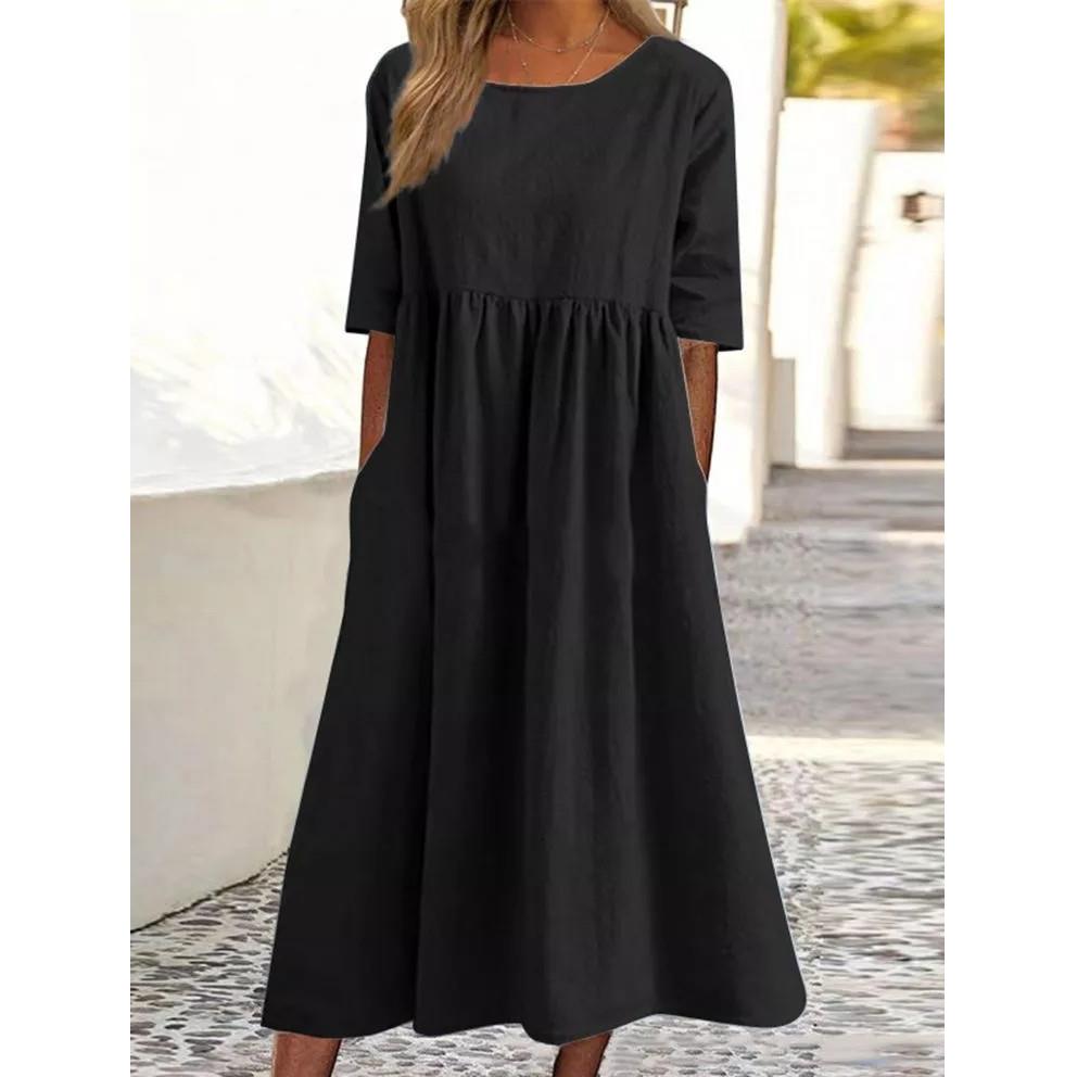spring summer new round neck plus size casual loose fit