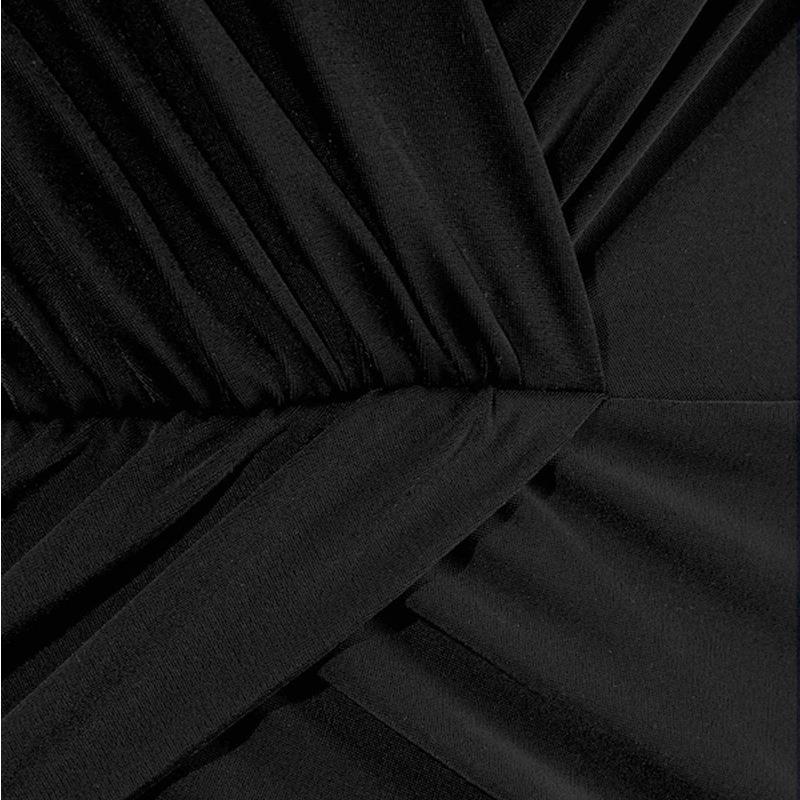 Swimsuit black mesh pleated one-piece triangle plus size