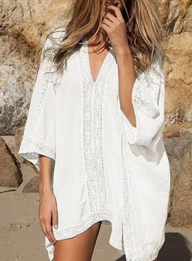 sunscreen sleeve lace womens loose size bat coverup large