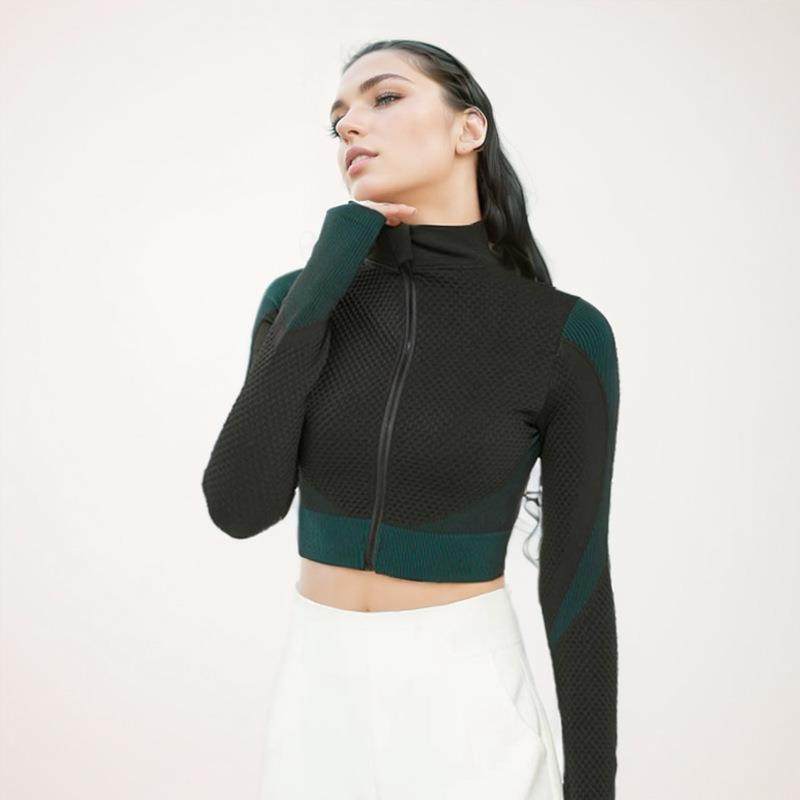 Yoga jacket thin slim short navel-exposed sun protection