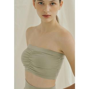 clothing ballet dance integrated pad chest strapless top