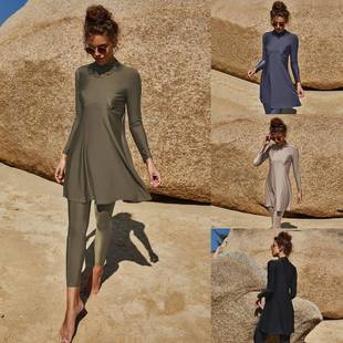 Long Sleeve Swimsuit Set Beach Surfing Swimsuit Pleated