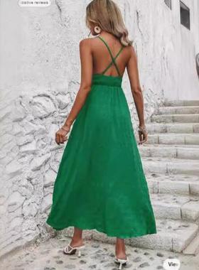 foridol elastic smocking green cotton neck summer womens