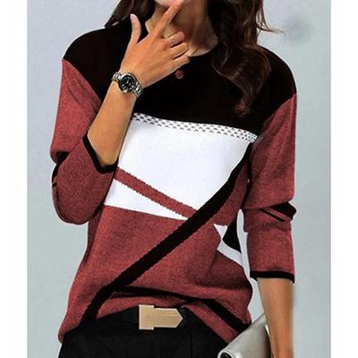 winter loose blouses elegant -xl geometric autumn spring