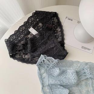 crotch lace womens waist panties mid bottom sexy cotton
