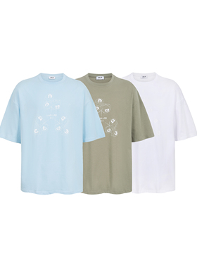 lablfe【周深同款】花骨朵印花宽松重磅百搭夏季短袖情侣装男女