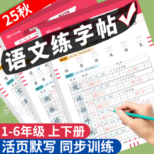 2025秋语文活页练字帖每日一练人教版一年级练字字帖小学生专用二三四五六年级上册下册同步练习字帖田英章正楷楷书硬笔控笔训练