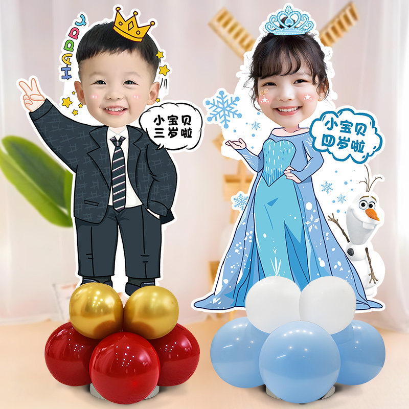宝宝周岁生日宴百天人形迎宾立牌气球装饰定制大头像kt板场景布置,节庆用品/礼品,节日装扮用品,淘宝优惠券,粉丝福利购,淘宝优惠卷