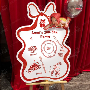 儿童生日双层摇摆迎宾牌路引立牌装饰拍照道具定制立体摇头kt板