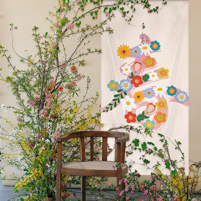 春天主题挂布春季氛围竖幅布踏青露营地小院幼儿园店铺装饰背景布