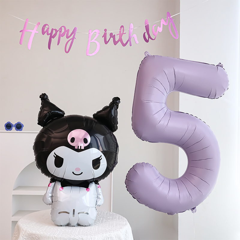 库洛米气球女孩生日装饰拍照道具