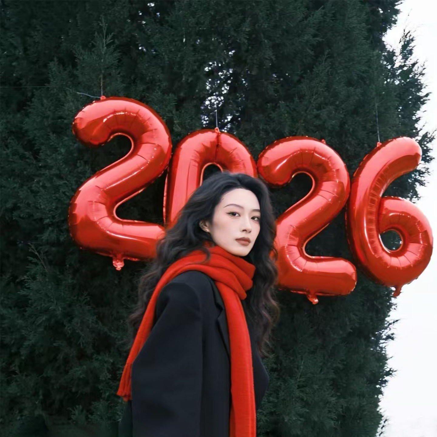 2026数字跨年气球创意拍照道具