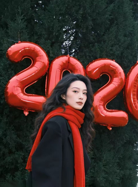 2026数字气球元旦新年跨年手持气球装饰创意拍照道具合影写真摄影