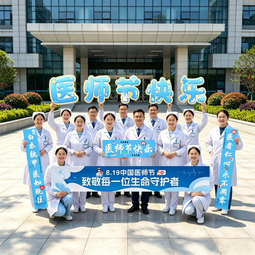 医师节医院手持横幅气球背景装饰