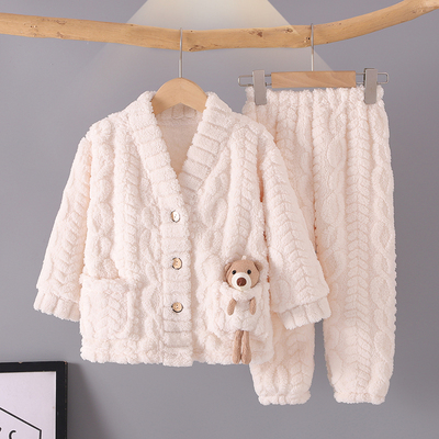 秋冬季女童珊瑚绒儿童睡衣