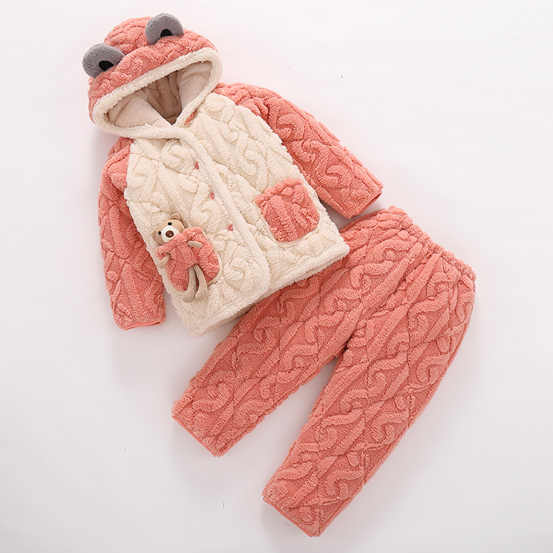 冬季儿童法兰绒睡衣套装