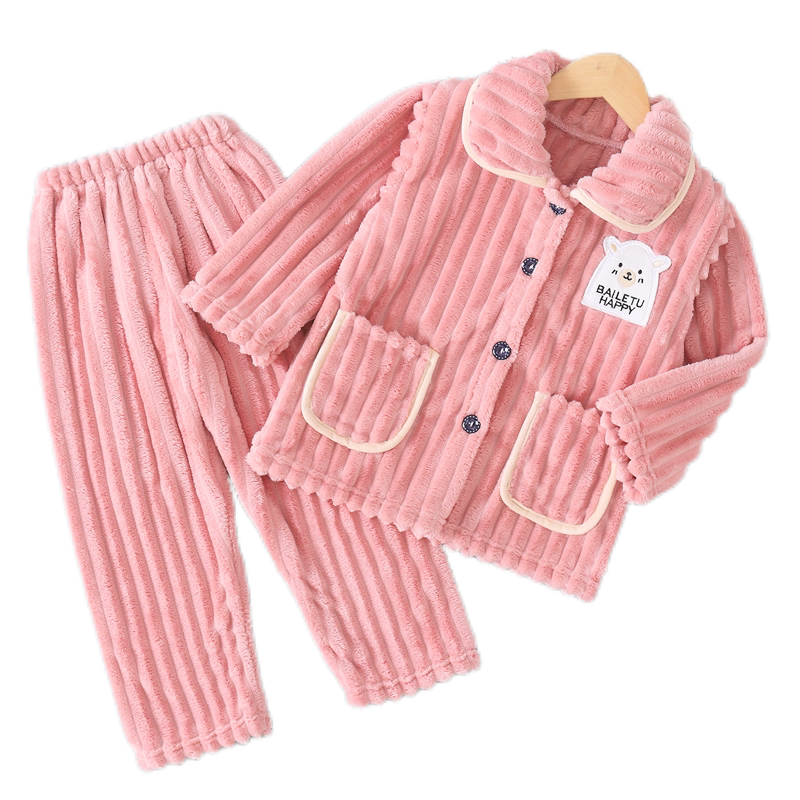 冬款儿童法兰绒家居服套装