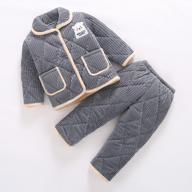 珊瑚绒家居服男童女童冬季加厚款法兰绒男孩三层夹棉儿童睡衣套装,童装/婴儿装/亲子装,家居服套装,淘宝优惠券,粉丝福利购,淘宝优惠卷