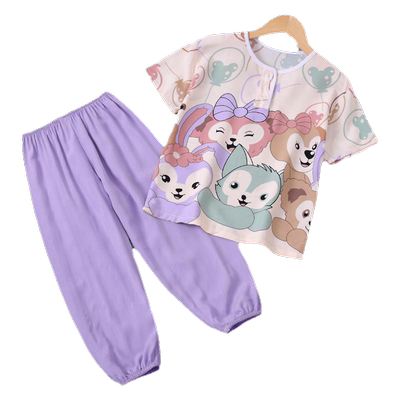 短袖薄款棉绸睡衣夏季