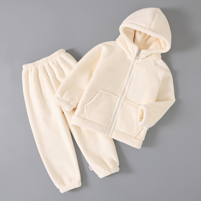 女孩冬季珊瑚绒加厚款家居服套装