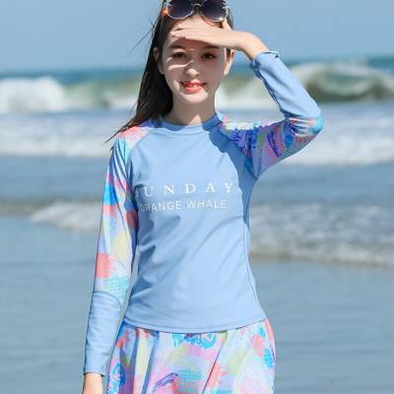 新款儿童泳衣女童2022年新款洋气女孩公主风O分体防晒长袖泳衣夏