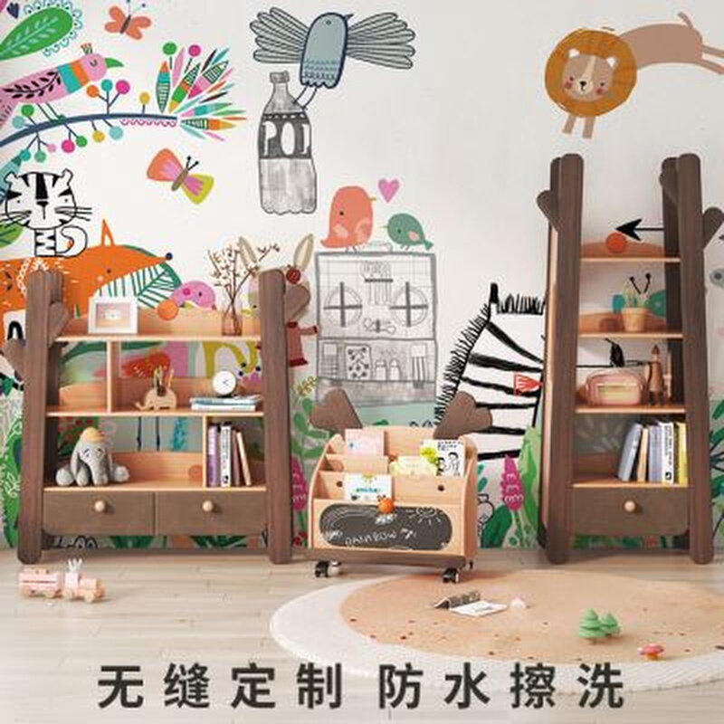 定制良印动物森林儿童房壁纸男孩女孩房卧室床头背景墙无纺布墙纸