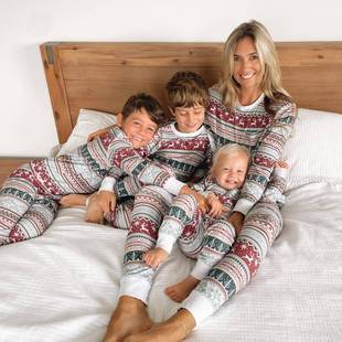 pajamas set family clothes home outfit parent-child