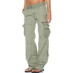 overalls leg Retro wide straight pocket loose casual multi