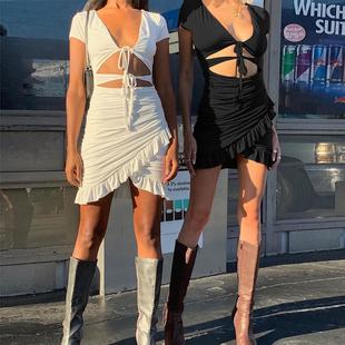 skirts mini ruffle suits tops two irregular bodycon piece