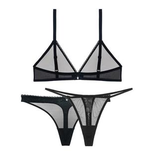 fully ultra thin bra wire set thong underwear
