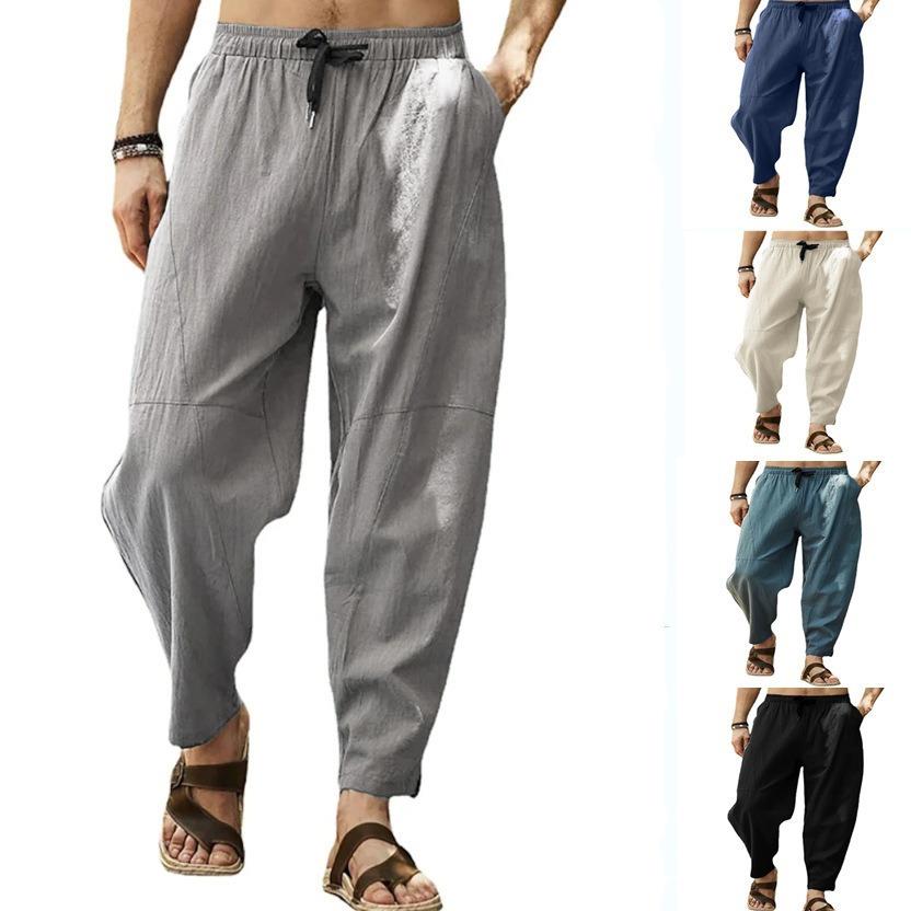 Cotton Linen Mens Size Hop Casual Pants Pants and Hip