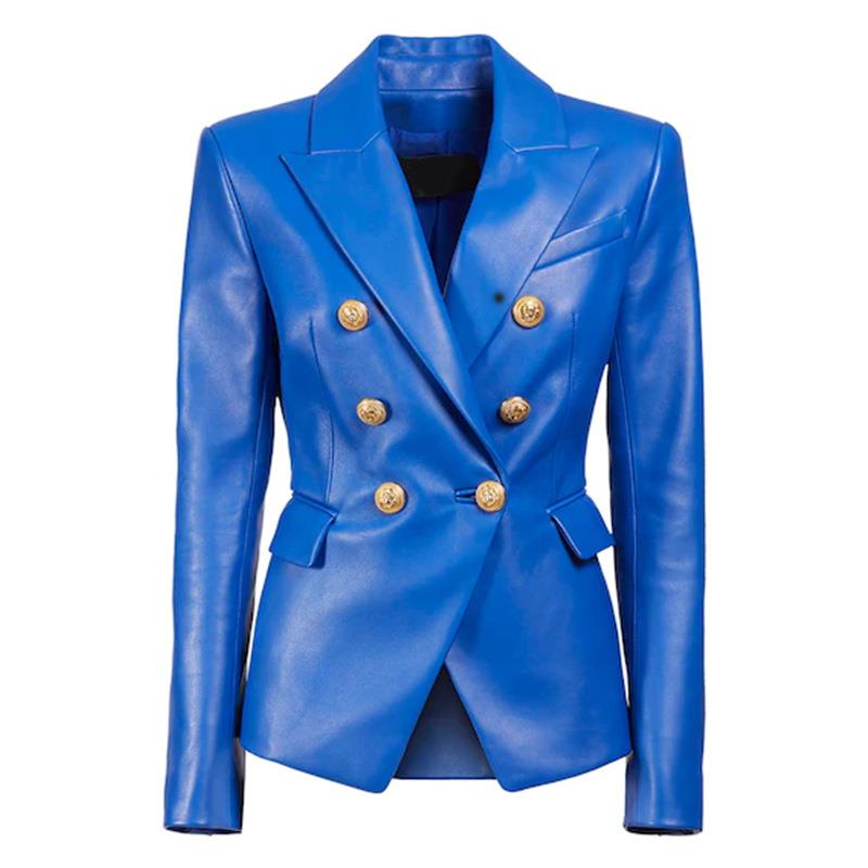 coat slim suit motorcycle jacket leather V-neck suit casual