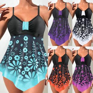 neck belly covering womens Tankini sunscreen hollow