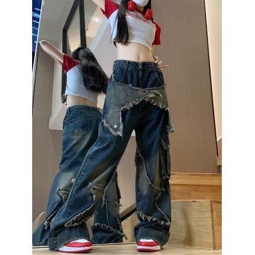 vintage jeans womens loose-fit straight-leg trousers