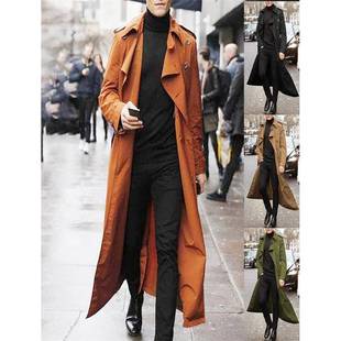 Mens mid-length trench coat mens long coat