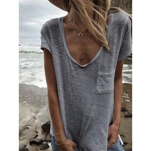 color vintage solid tee sleeveless loose fashion women