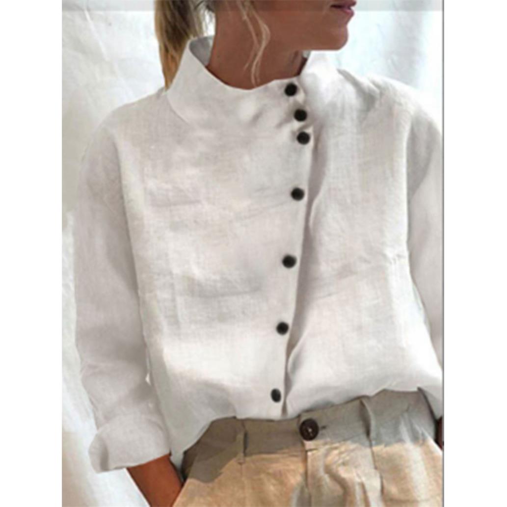 shirt comfortable collar cotton shirt and stand womens