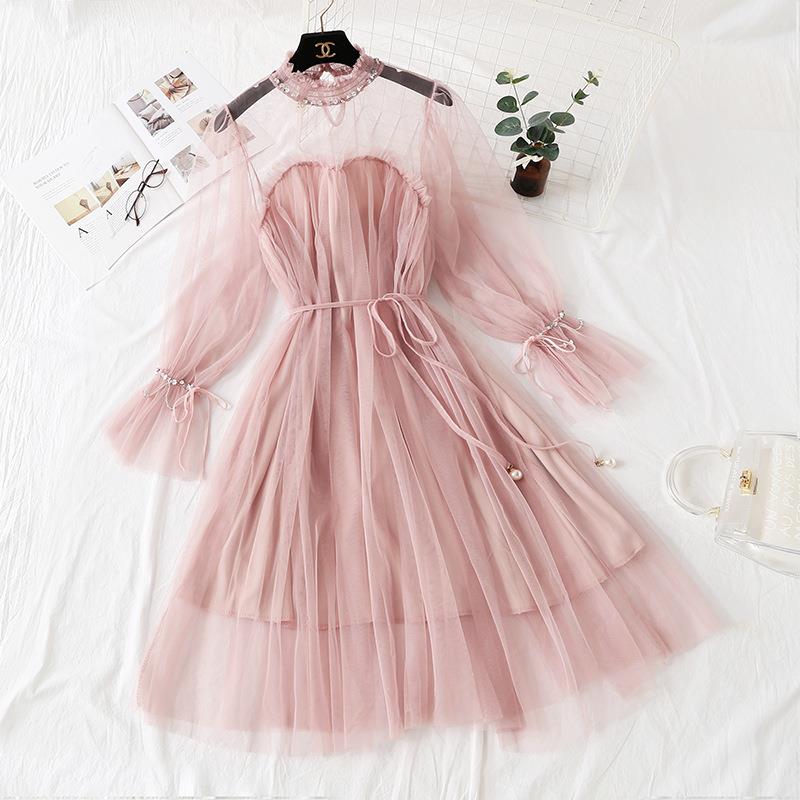 top tube with skirt bottoming hem ruffled and sleeves long