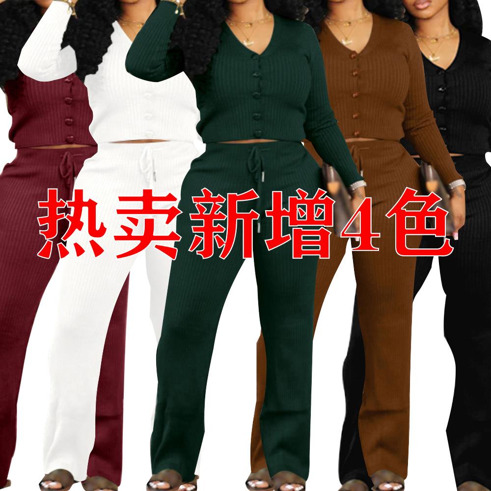 outfits sets jogging sweatshirt pants leg wide and tops