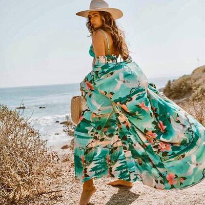 bikini green jacket outer protection holiday beach swimsuit